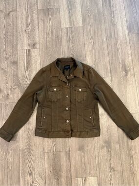 Liverpool Los Angeles Olive Night Women’s Size Large Trucker Denim Jean Jacket